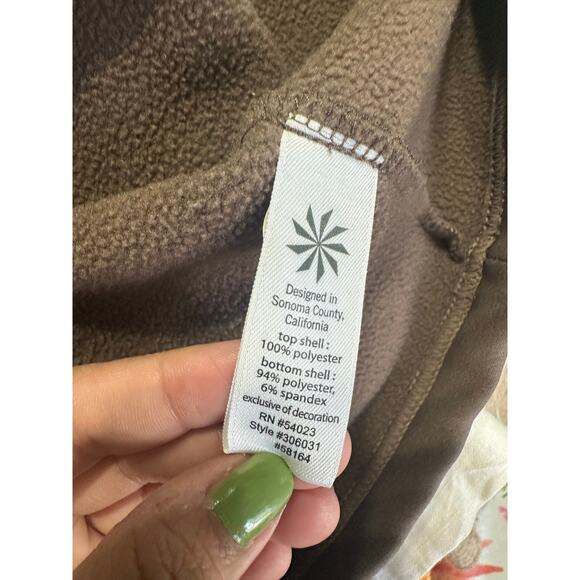 Athleta Dress Nordic Fair Isle Fitted Hoodie Sweatshirt Brown - Picture 10 of 10